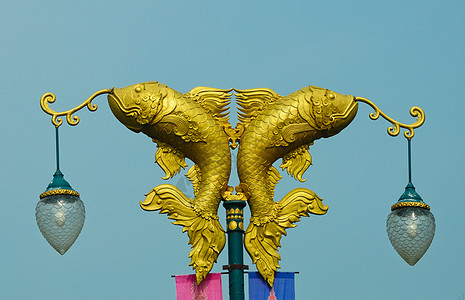 泰国街灯古董天空艺术装饰风格灯笼街道建筑学传奇翅膀图片