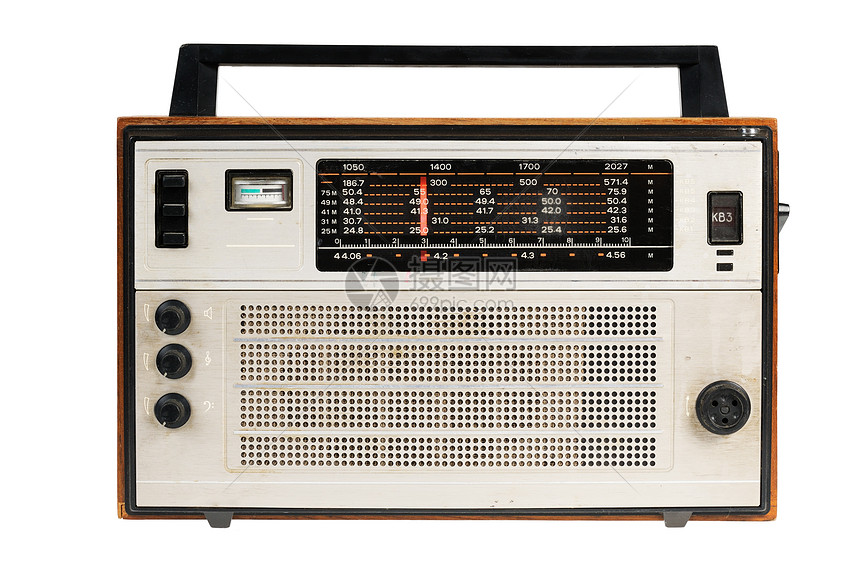 旧式老式复古收音台车站频率电气电子产品播送风格按钮盒子技术广播图片