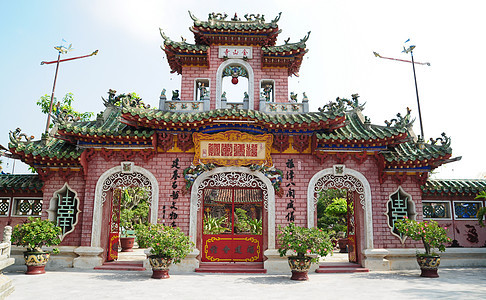 越南海安的中国寺庙佛教徒旅行雕像旅游建筑装饰品文化纪念碑上帝宗教图片