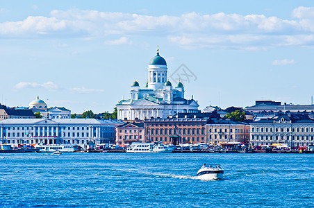 赫尔辛基大教堂大教堂地标首都教会城市历史宗教蓝色晴天纪念碑图片