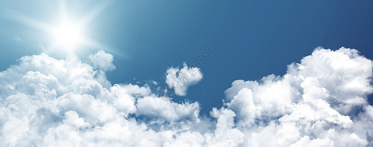 蓝色天空中的白云活力阳光自由场景气象环境气候臭氧天气天际图片