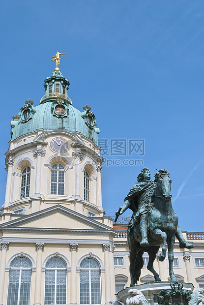 柏林夏洛滕堡宫圆顶旅游艺术皇家城堡旅行博物馆蓝色地标历史性图片