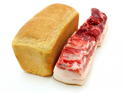 面包和大肉产品黄色油炸食物原油白色脆皮红色饮食早餐图片