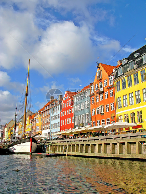 哥本哈根地标运河街道房子城市文化旅行血管建筑渠道图片