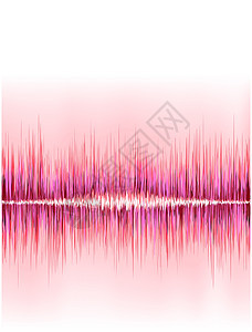 白色背景上的粉红音波  EPS8均衡器辉光线条音乐声波韵律测量录音机模拟记录图片