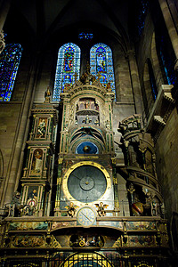 圣母大教堂 斯特拉斯堡 阿尔萨斯的天文钟图片