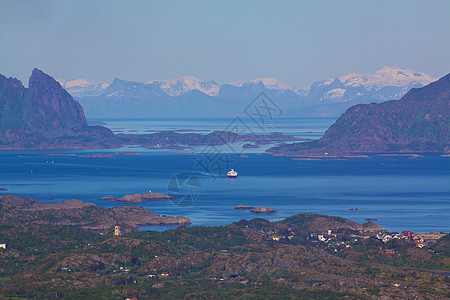 挪威全景风景峡湾海岸海洋村庄岛屿图片