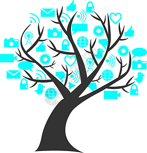 数字社交媒体树图形通讯插图摄影通信话框社区齿轮计算机全球图片