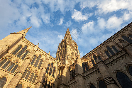 Salisbury大教堂建筑学历史性宗教教会纪念碑建筑大教堂地标天空图片