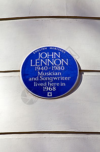 伦敦的约翰列农蓝广场旅行拖把四强景点牌匾观光历史纪念馆英语住宅图片