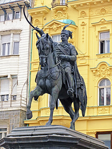 克罗地亚萨格勒布耶拉契广场Ban Jelacic雕像图片