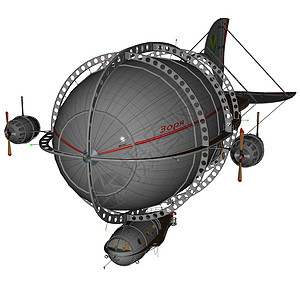 3D号飞机起航漂浮运输旅行飞艇航空航班插图图片
