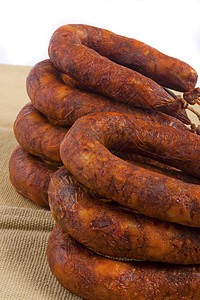 葡萄牙香肠食物文化熏制工作室育肥猪肉白色小吃红色美食图片