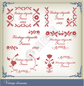 抽象历史框架和要素背景摘要的背景问候语书法乡愁卡片婚礼繁荣菜单插图花饰叶状图片