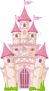 魔法城堡皇家绘画王国公主乐趣粉色紫色幸福快乐童话图片