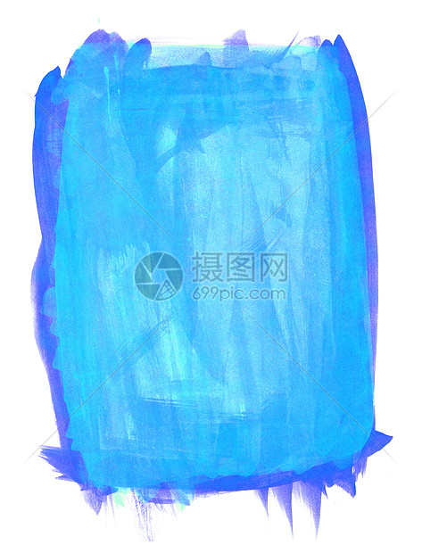 蓝水色纹理框架长方形蓝色颗粒状装饰创造力工艺水彩绘画水面插图图片