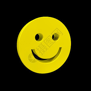 3D 微笑黄色好心情反应喜悦玻璃插图圆形快乐笑脸图片