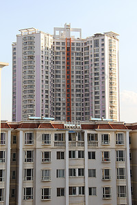 昆明龙门中国居民居住权之四绿色公寓居住紫色植物场景房子柱子空气蓝色背景