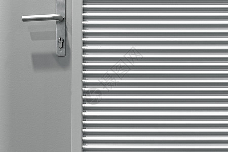 锁门安全条纹灰色金属百叶窗图片