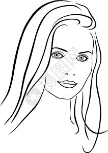 美丽的女人的脸脸理发草图女士魅力插图化妆品女性曲线女孩绘画图片