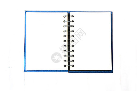 蓝色笔记本 在白色上被孤立图片