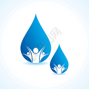 节约用水概念活力白色水滴插图生态绿色地球环境家庭背景图片