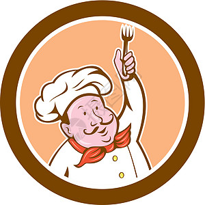 烹饪厨师控股艺术品圆圈工人头巾食品插图男人男性卡通片帽子图片
