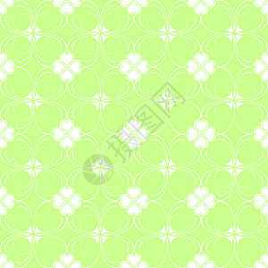 无缝花纹白色叶子绿色墙纸绘画条纹插图背景图片