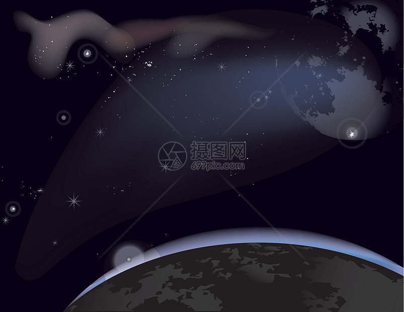 星空星星雾气云雾宇宙绘画插图浊度行星数字图片