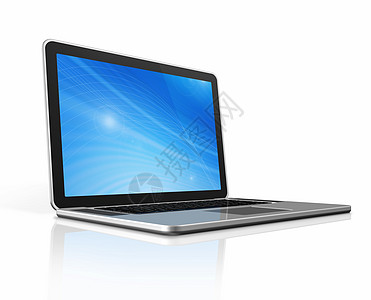 白上孤立的手提电脑网络商业屏幕蓝色电子工作技术钥匙空格处空白图片