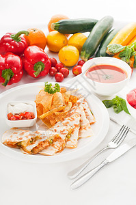 原墨西哥玉米饼粉末营养食物宏观玉米片美食凉菜蔬菜餐厅香菜胡椒图片