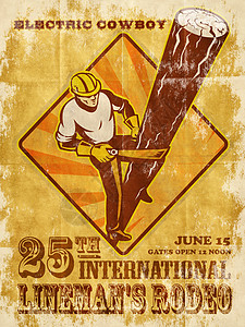 电线修理工 攀爬电极的电线男性电工国际牛仔公用事业海报力量邮政线工男人图片