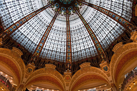 巴黎拉法耶特贸易购物者画廊购物玻璃奢华购物中心图片