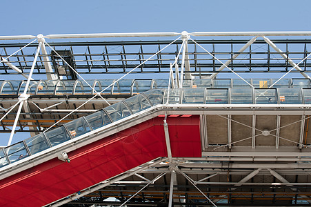 蓬皮杜红色楼梯建筑管道博物馆展览艺术文化中心工业图片