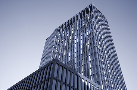 商业蓝色公司摩天大楼工作水平建筑学汉堡成功节奏高楼背景图片