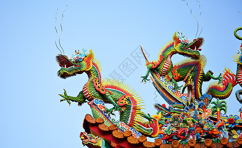 亚洲神庙龙庆典旅游雕像雕塑警卫寺庙动物文化建筑学运气图片