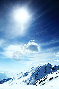 山上有高山冰川蓝色太阳单板风景阳光旅行季节远足岩石图片