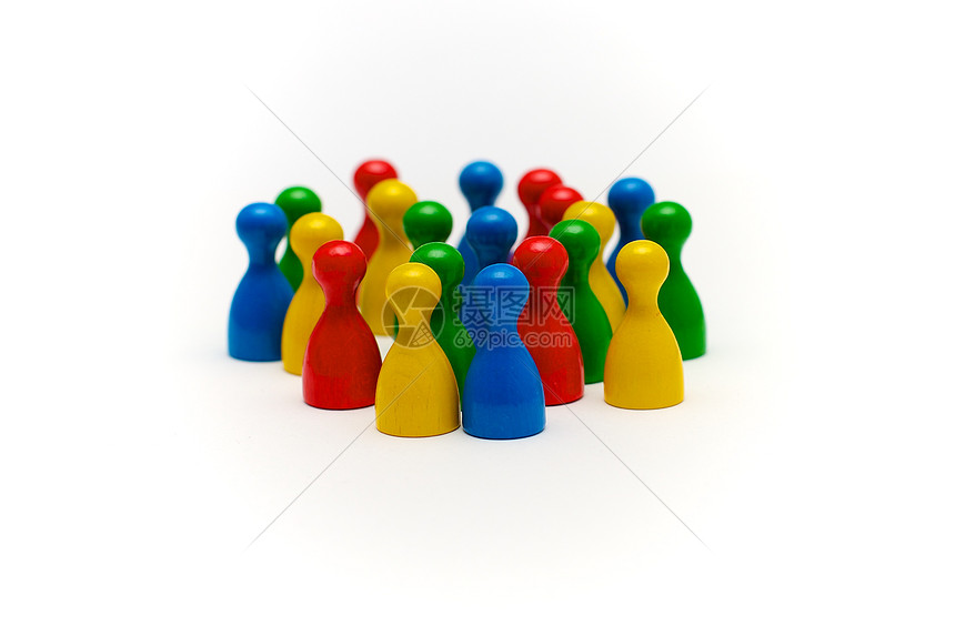 各种蓝色红色团结集体一体化黄色社会多样性数字社区图片