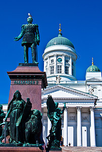 赫尔辛基大教堂正方形建筑楼梯教会大教堂历史性雕像旅行雕塑建筑学图片