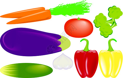 成套蔬菜病媒收成饮食胡椒黄瓜产品茄子菜花插图食物文化图片