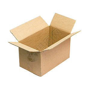 正方形纸箱打开的纸板纸箱案件邮政运输白色瓦楞贮存船运棕色纸盒正方形背景