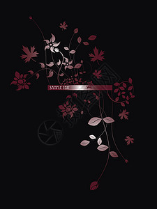 秋季设计圆形插图叶子艺术红色黑色背景图片