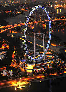 新加坡飞轮天线吸引力旅游码头城市传单车轮景观鸟瞰图乐趣图片