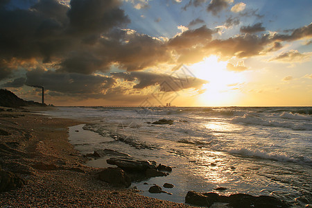 地中海日落海洋假期旅行支撑海浪海滩海岸海景风景海岸线图片