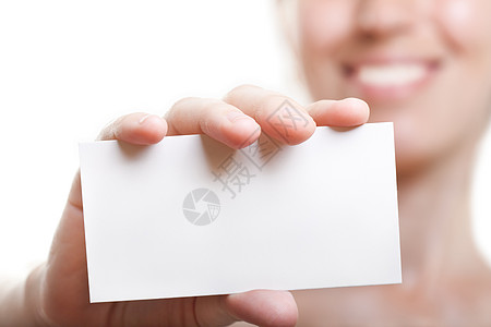 手握空白卡商务成人人士卡片广告牌手指女性问候语身份框架图片