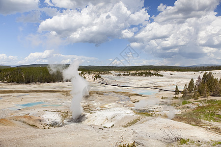 河流域火山口人行道火山通风小路蒸汽地质学旅游蓝色喷泉图片