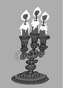 灰色背景蜡烛的矢量插图图片