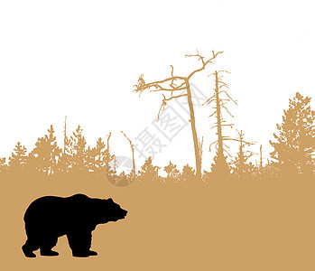 矢量绘图艺术品森林卡通片气候动物插图休息艺术破坏木头图片