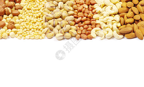 各种坚果小吃核心饮食棕色食物营养核桃健康种子榛子图片