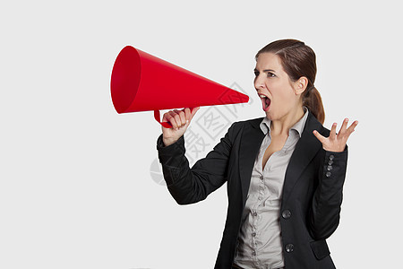 你能听到我说话吗压力公告女孩噪音演讲喇叭精力命令商业情感图片